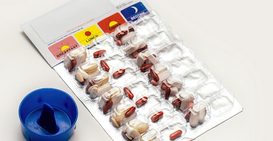 A blister pack of medication